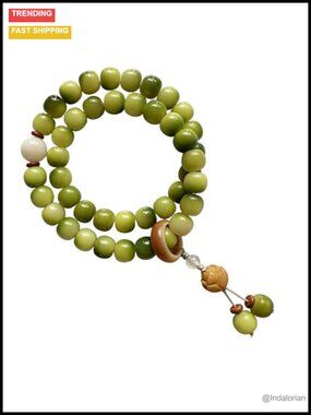 Natural Bodhi Seed Bead Bracelet Double Wrap, Meditation Yoga Jewelry, Stretch